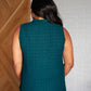 Matter of Fact Pleat Front Sleeveless Blouse in Sea Green