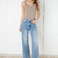 Melia High Rise Side Seam Detail Wide Leg Jeans