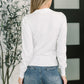 Necessary Closet Space Long Sleeve Top in White