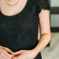 On the Town Lace Scoop Neck Dress in Black
