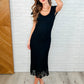 On the Town Lace Scoop Neck Dress in Black