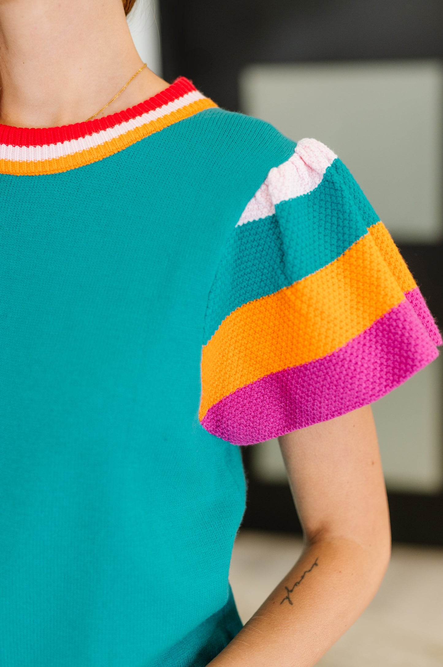 Perfect Playlist Color Block Sleeve Top