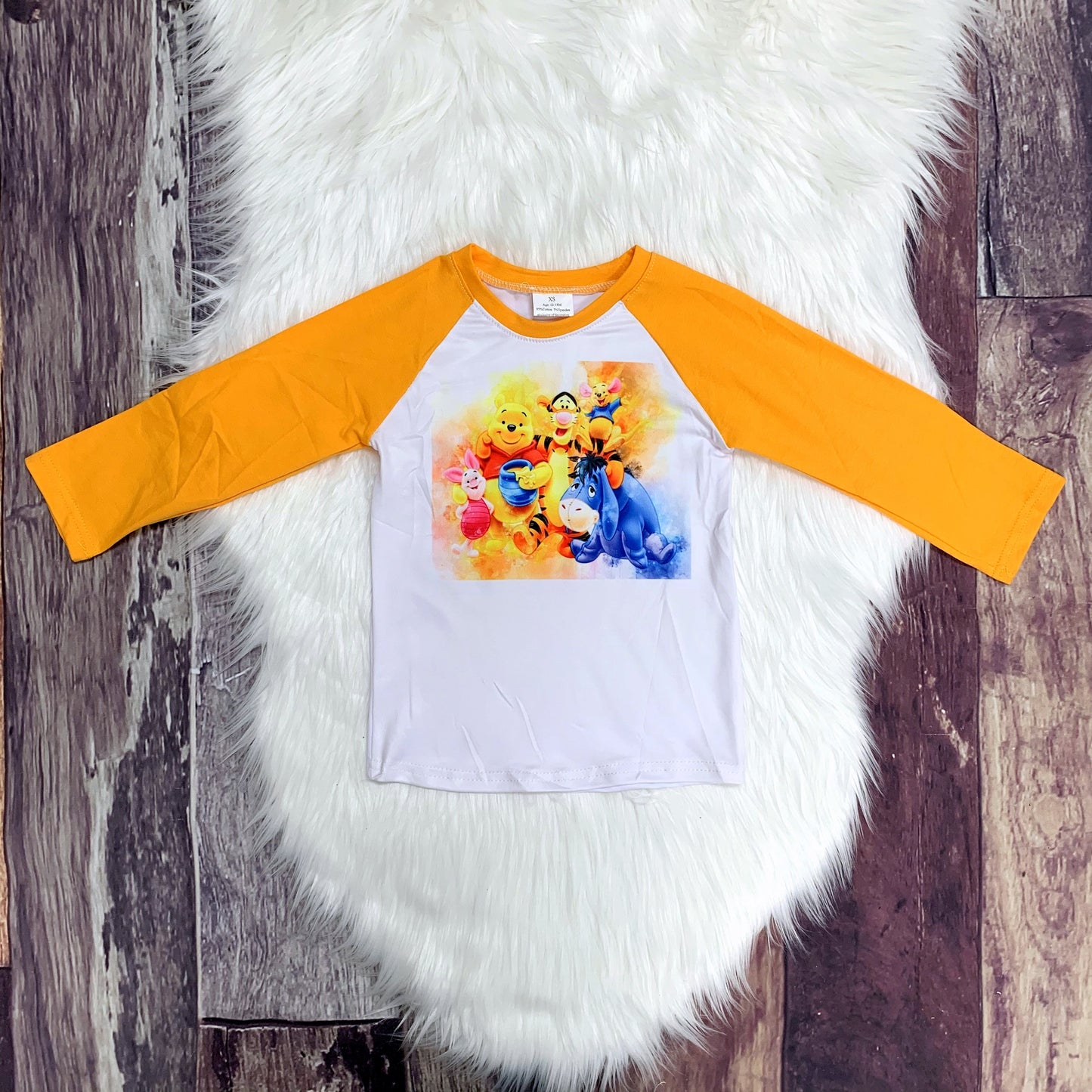 Watercolor Cartoon Character Raglan - Bear & Friends