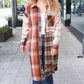 Stand Out Rust & Taupe Color Block Plaid Longline Shacket