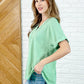 Plain and Sassy V-Neck Tee in Mint Green