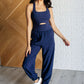 Raising Heart Rate Cut Out Jumpsuit in Navy