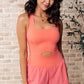 Raising Heart Rate Cutout Runsie In Coral Rose
