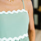 Ripple Effect Spaghetti Strap Dress in Sage