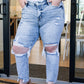 Rizzo High Rise Crop Straight Jeans