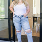Rizzo High Rise Crop Straight Jeans