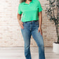 Rory Ribbed Cropped Tennis Tee in Green