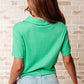 Rory Ribbed Cropped Tennis Tee in Green