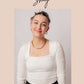 V-Neck Front Seam Sweater in Ivory