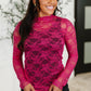 Sheer Intentions Lace Layering Top Fuchsia