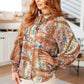 Show and Tell Mixed Print Peasant Blouse