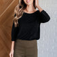 Signature Classic Round Neck Top in Black