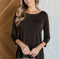 Signature Classic Round Neck Top in Chocolate