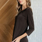 Signature Classic Round Neck Top in Chocolate