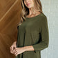 Signature Classic Round Neck Top in Olive