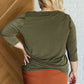 Signature Classic Round Neck Top in Olive