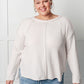 Simple Silhouette Brushed Hacci Sweater in Sand Beige