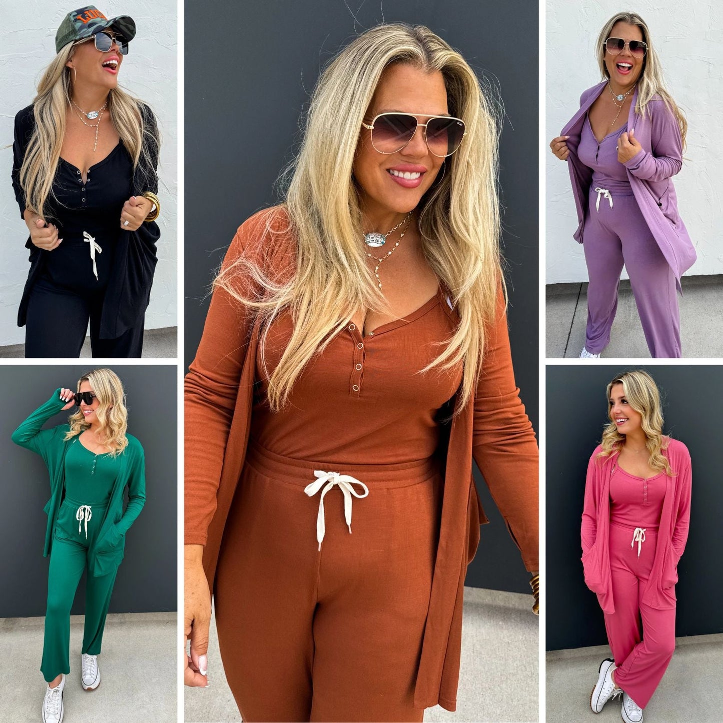 PREORDER: Soft Landing Romper and Cardigan Set in Five Colors