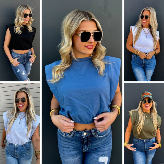 PREORDER: Stevie Cap Sleeve Top in Five Colors