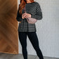 Super Clever Patchwork Striped Top in Black