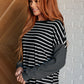 Super Clever Patchwork Striped Top in Black