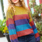 Take All of Me Mustard & Cerulean Stripe Oversized Sweater