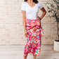 Take Me Outside Wrap Around Skirt in Magenta