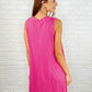 The Power I Hold V-Neck Ribbed Knit Dress in Fuchsia