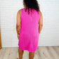 The Power I Hold V-Neck Ribbed Knit Dress in Fuchsia
