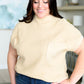 This Little Life Mock Neck Short Sleeve Sweater in Oatmeal