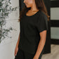 Thyme Boxy Tee in Black