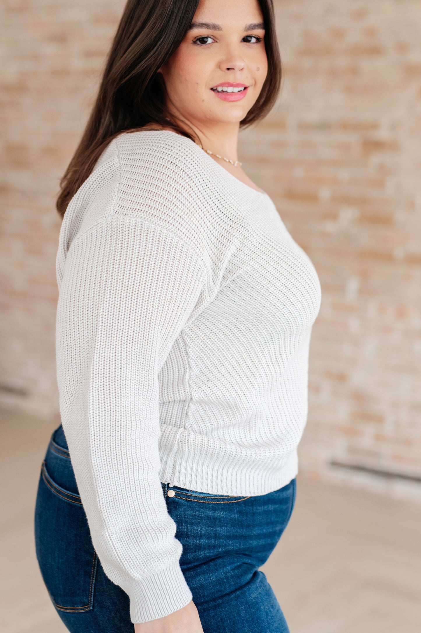 Told You So Ribbed Knit V Neck Sweater