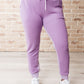 Tommy Two Tone Waffle Joggers Purple