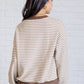 Too Good to be True Striped Drop Shoulder Top in Brown