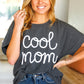 Take A Bow Charcoal "Cool Mom" Embroidery Pop-Up Rib Dolman Top