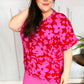 Tropical Trance Magenta Floral V Neck Woven Top