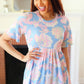 Seize The Day Blue & Pink Babydoll Ruffle Sleeve Top