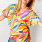 Watercolor Paint Strokes V Neck Top