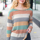 Beautiful You Hunter Green Stripe Vintage Two Tone Top