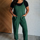 Totally Me Spaghetti Strap Jumpsuit in Dark Green