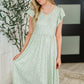 Twirl Me Softly Flutter Sleeve Dress in Sage