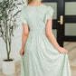 Twirl Me Softly Flutter Sleeve Dress in Sage