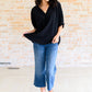 Up For Anything V-Neck Blouse in Black