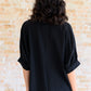 Up For Anything V-Neck Blouse in Black