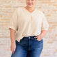 Up For Anything V-Neck Blouse in Taupe