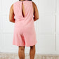 Up and Running Mineral Wash Romper in Coral Pink